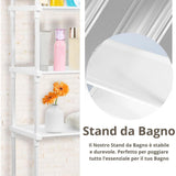 Bathroom Rack Over Toilet Washing Machine Shelf Storage Organizer Stand Unit - Black