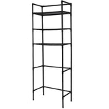 Bathroom Rack Over Toilet Washing Machine Shelf Storage Organizer Stand Unit - Black - Close-Up Angle