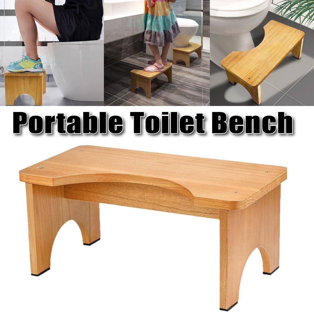Wooden Household Bathroom Stool Elderly Sit Squat Toilet Stool