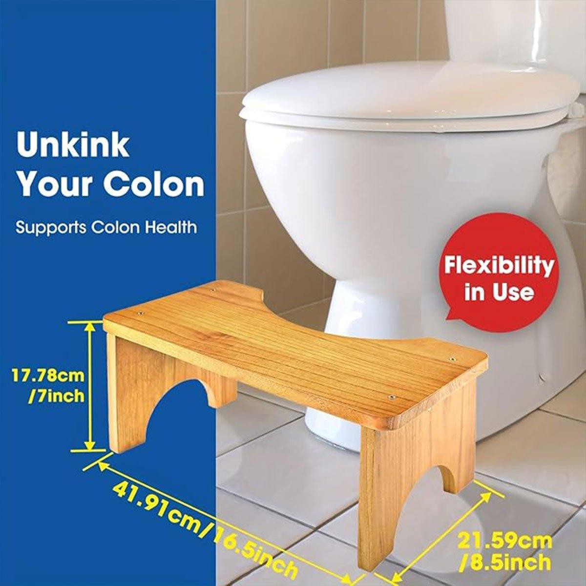 Wooden Household Bathroom Stool Elderly Sit Squat Toilet Stool