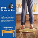 Wooden Household Bathroom Stool Elderly Sit Squat Toilet Stool - Top-Down View