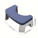Toilet Stool Anti-Slip Bathroom Footstool for Home Use with Stable Support Design - Black - Side View