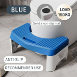 Thickened Toilet Squatting Stool Bathroom Footstool Household Restroom Pad - Blue - 45-Degree Angle