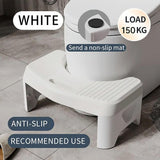 Thickened Toilet Squatting Stool Bathroom Footstool Household Restroom Pad - White - Top-Down View