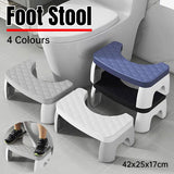 Toilet Stool Anti-Slip Bathroom Footstool for Home Use with Stable Support Design - White