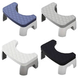 Toilet Stool Anti-Slip Bathroom Footstool for Home Use with Stable Support Design - White - Front View