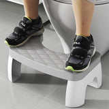 Toilet Stool Anti-Slip Bathroom Footstool for Home Use with Stable Support Design - White - Top-Down View