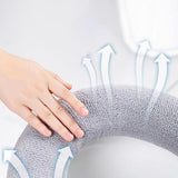 Soft Toilet Seat Bathroom Washable Warmer Cushion Mat Cover Pad Hook New Lid  Au - Blue - Close-Up Angle