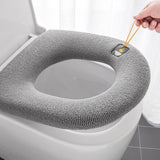Soft Toilet Seat Bathroom Washable Warmer Cushion Mat Cover Pad Hook New Lid  Au - Blue - Extra Image