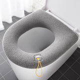Soft Toilet Seat Bathroom Washable Warmer Cushion Mat Cover Pad Hook New Lid  Au - Blue