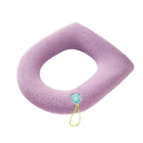 Soft Toilet Seat Bathroom Washable Warmer Cushion Mat Cover Pad Hook New Lid  Au - Blue - Low Angle