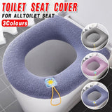 Soft Toilet Seat Bathroom Washable Warmer Cushion Mat Cover Pad Hook New Lid  Au - Grey - Front View