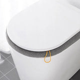 Soft Toilet Seat Bathroom Washable Warmer Cushion Mat Cover Pad Hook New Lid  Au - Grey - 45-Degree Angle