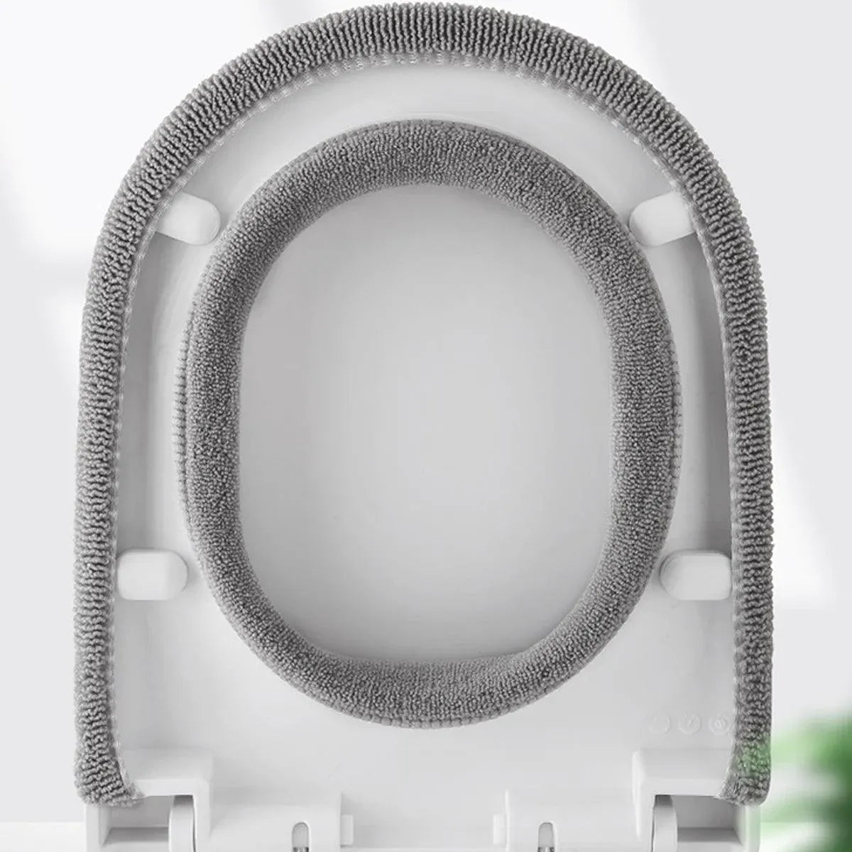 Soft Toilet Seat Bathroom Washable Warmer Cushion Mat Cover Pad Hook New Lid  Au - Grey