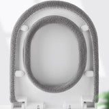 Soft Toilet Seat Bathroom Washable Warmer Cushion Mat Cover Pad Hook New Lid  Au - Grey - Low Angle