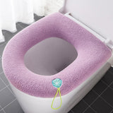 Soft Toilet Seat Bathroom Washable Warmer Cushion Mat Cover Pad Hook New Lid  Au - Grey