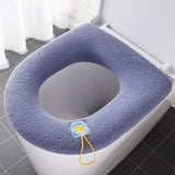 Soft Toilet Seat Bathroom Washable Warmer Cushion Mat Cover Pad Hook New Lid  Au - Grey