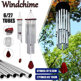 Outdoor Garden Wind Chimes Large Deep Tone Windchime Chapel Bell Home Decor - 6 Tubes - Front View