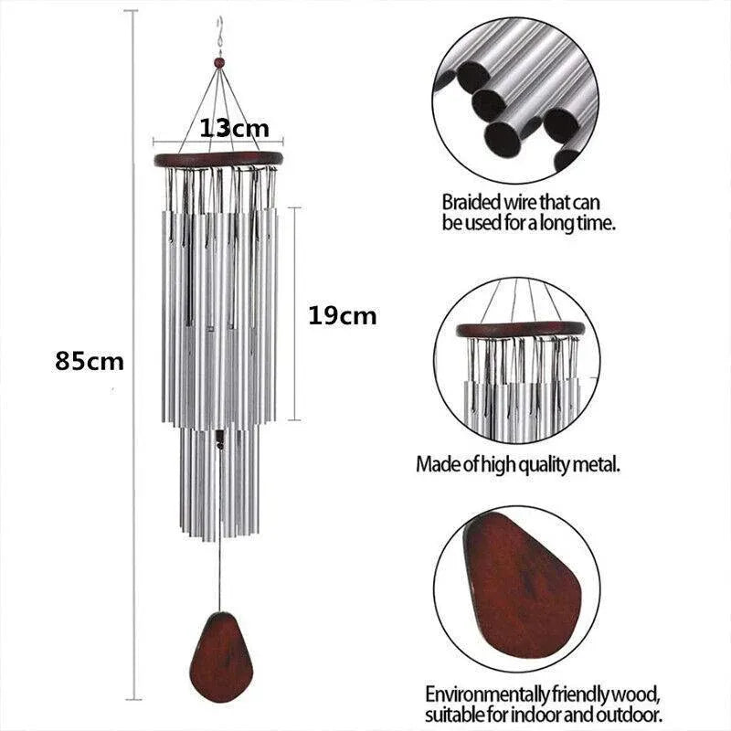 Outdoor Garden Wind Chimes Large Deep Tone Windchime Chapel Bell Home Decor - 6 Tubes