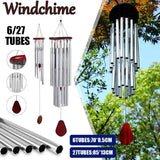 Outdoor Garden Wind Chimes Large Deep Tone Windchime Chapel Bell Home Decor - 6 Tubes