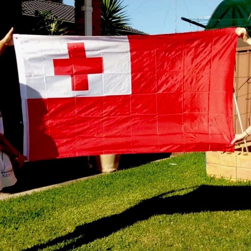 Tonga National Flag 90x150cm Outdoor Polyester Banner with Eyelets