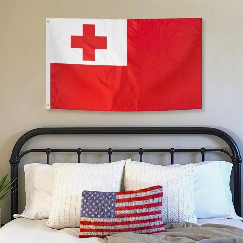 Tonga National Flag 90x150cm Outdoor Polyester Banner with Eyelets
