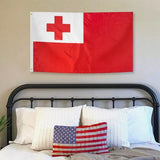 Tonga National Flag 90x150cm Outdoor Polyester Banner with Eyelets - Rear View