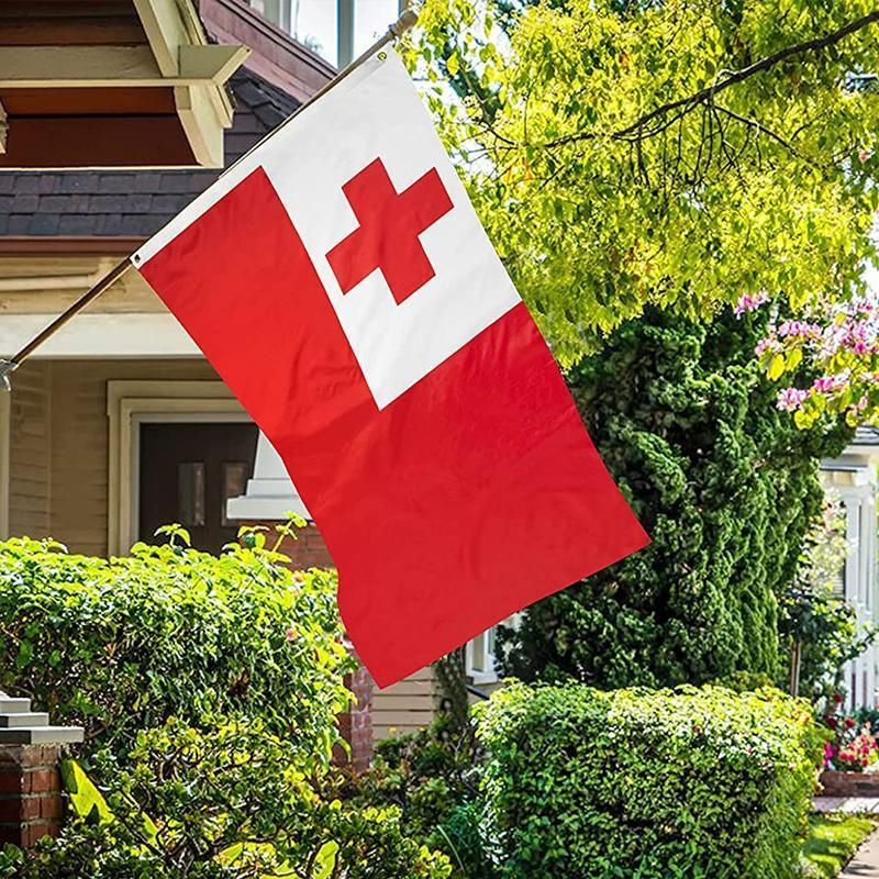 Tonga National Flag 90x150cm Outdoor Polyester Banner with Eyelets