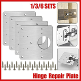 Hinge Repair Plate Rust Resistant Steel Furniture Cupboard Repair Mount Tool - 1SET
