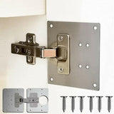 Hinge Repair Plate Rust Resistant Steel Furniture Cupboard Repair Mount Tool - 1SET - Side View