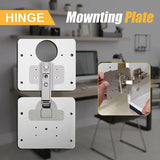 Hinge Repair Plate Rust Resistant Steel Furniture Cupboard Repair Mount Tool - 1SET - Top-Down View