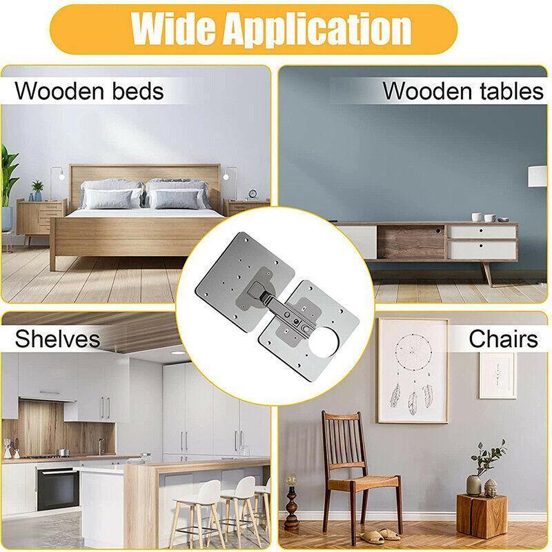 Hinge Repair Plate Rust Resistant Steel Furniture Cupboard Repair Mount Tool - 1SET