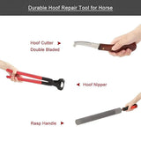 14 Inch Shoe Repair Tool Set Pliers Knife File Horseshoe Shear Hoof Trimming Kit - Close-Up Angle
