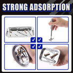 5PCS Stainless Steel Tool Tray Storage Set with Strong Iron-Grip Sturdy for Garage Workshop
