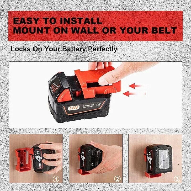 5Pcs Battery Mount Holder Stand For Milwaukee M18 18V Tool Battery Accessoriesau