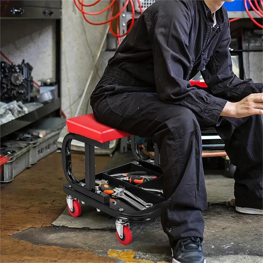 Multifunctional Movable Car Repair Stool 360° Swivel Wheels for Garage Workshop