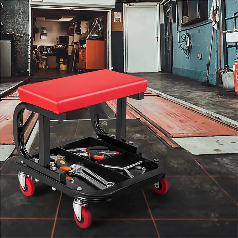 Multifunctional Movable Car Repair Stool 360° Swivel Wheels for Garage Workshop