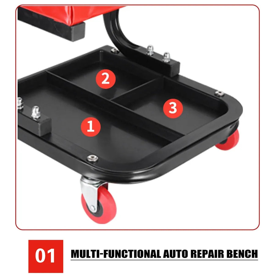 Multifunctional Movable Car Repair Stool 360° Swivel Wheels for Garage Workshop