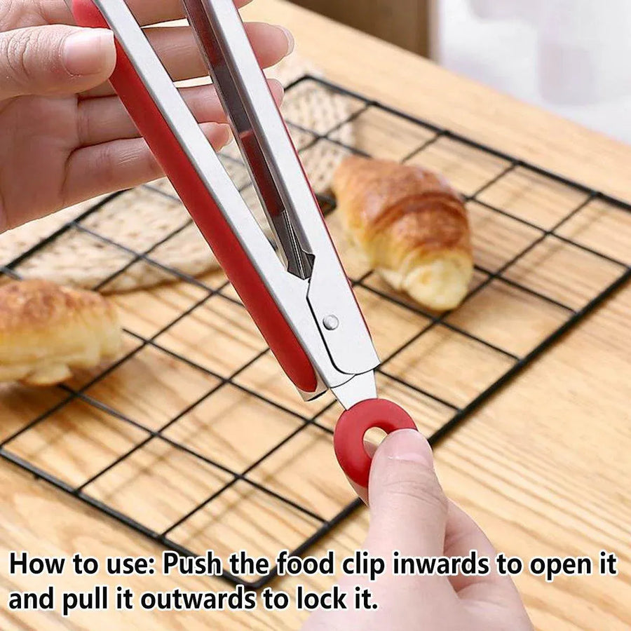 5pcs Kitchen Food Clamps Scalding Resistant Barbecue Tongs Cooking Clamp Set
