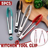 5pcs Kitchen Food Clamps Scalding Resistant Barbecue Tongs Cooking Clamp Set - Extra Image
