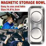 Stainless Steel Strong Grip Bowl Tool Tray Set for Garage and Workshop Storage