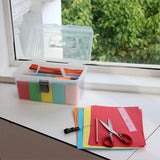 Translucent Three Layer Toolbox Multifunctional Folding Storage Box Organizer - Top-Down View