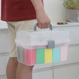 Translucent Three Layer Toolbox Multifunctional Folding Storage Box Organizer - 45-Degree Angle