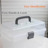 Translucent Three Layer Toolbox Multifunctional Folding Storage Box Organizer - Low Angle