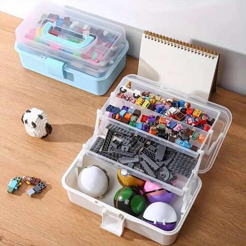 Translucent Three Layer Toolbox Multifunctional Folding Storage Box Organizer