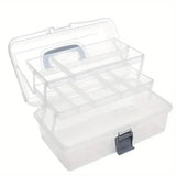 Translucent Three Layer Toolbox Multifunctional Folding Storage Box Organizer - Extra Image