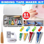 61Pcs Fabric Bias Tape Maker Sewing Binding Quilting Tool Presser Foot Kit Craft