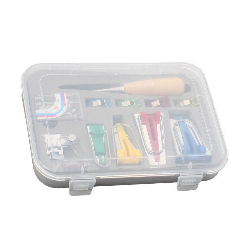 61Pcs Fabric Bias Tape Maker Sewing Binding Quilting Tool Presser Foot Kit Craft
