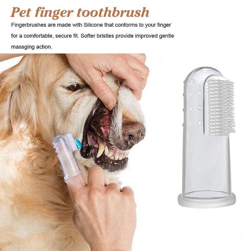 10PCS Pet Finger Toothbrush Soft Silicone Dog and Cat Teeth Cleaning Tool
