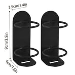 2-Piece Black Wall-Mounted Toothbrush Holder Set